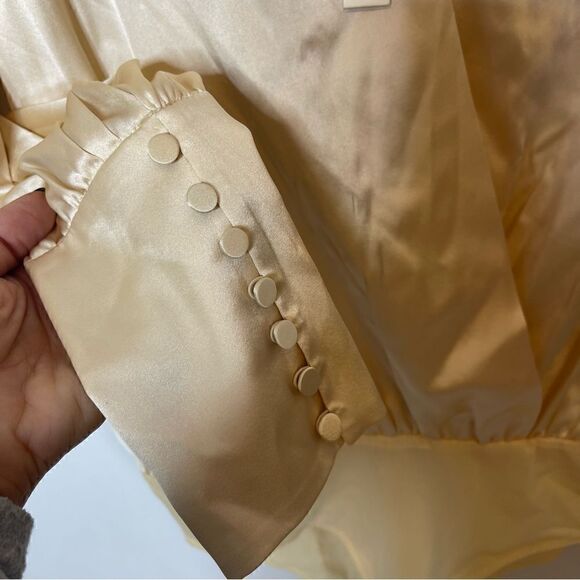 NEW JONATHAN SIMKHAI CHARMEUSE WRAP FRONT BODYSUIT SMALL - Picture 9 of 14